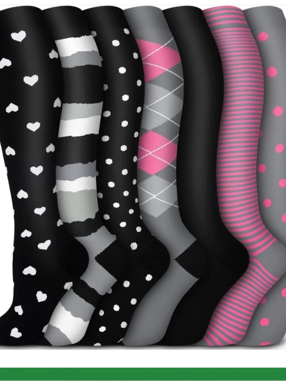 Pack of 5 Pairs Graduated Compression Socks Women & Men Circulation